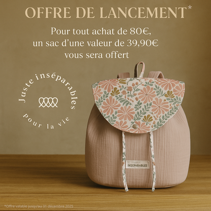 SAC A DOS ROSE FLEURI