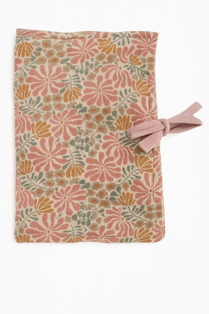 PROTEGE CARNET DE SANTE FLEURI ROSA