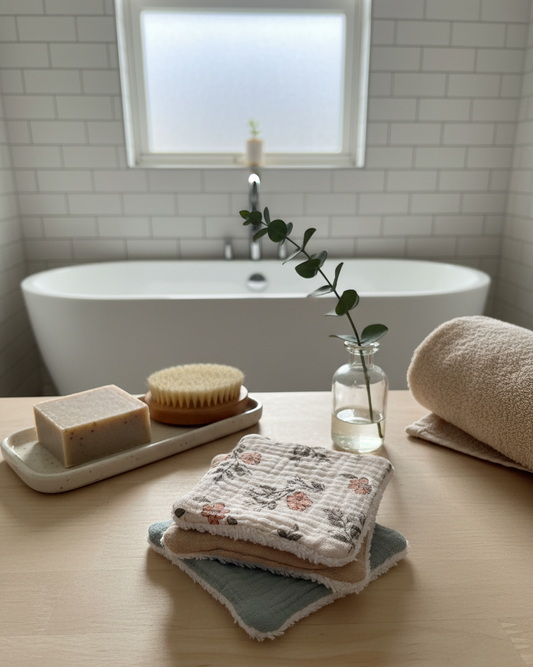 LOT LINGETTES LAVABLES VERT LATTE