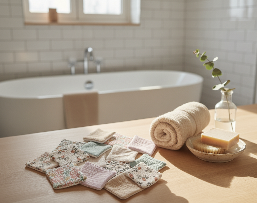 LOT LINGETTES LAVABLES BEIGE LATTE