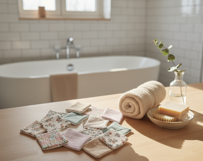 LOT LINGETTES LAVABLES BEIGE LATTE