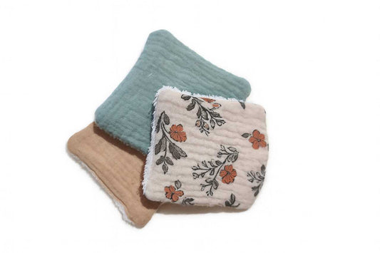 LOT LINGETTES LAVABLES VERT LATTE