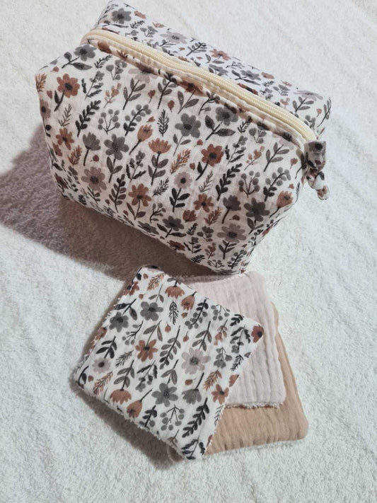 TROUSSE DE TOILETTE PLIABLE FLEURIE 2