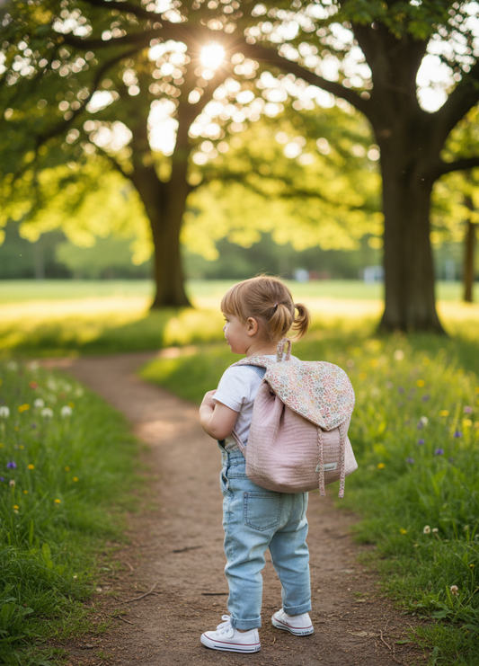 SAC A DOS ROSE FLEURI