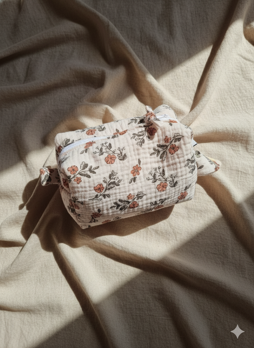 TROUSSE DE TOILETTE PLIABLE  FLEURIE 1