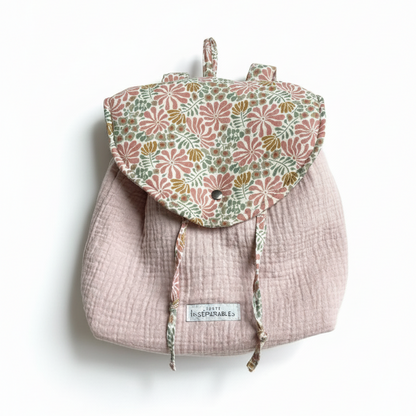 SAC A DOS ROSE FLEURI