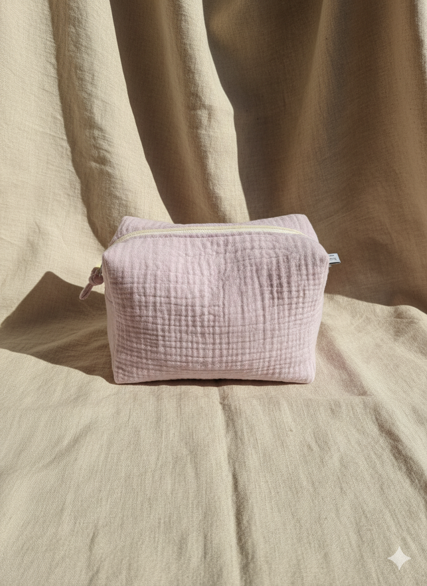 TROUSSE DE TOILETTE PLIABLE ROSE