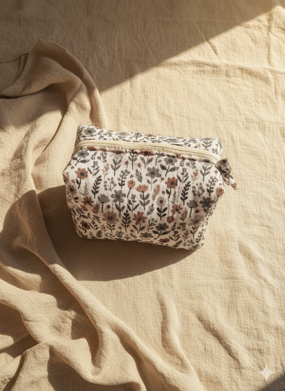 TROUSSE DE TOILETTE PLIABLE FLEURIE 2